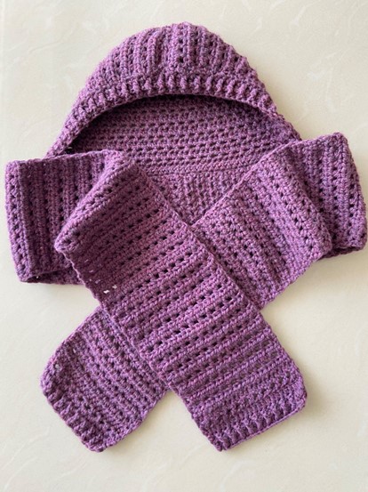 Crochet Hooded Scarf