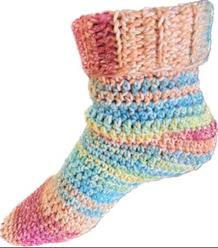 Crochet basic in-the-round Slipper Socks